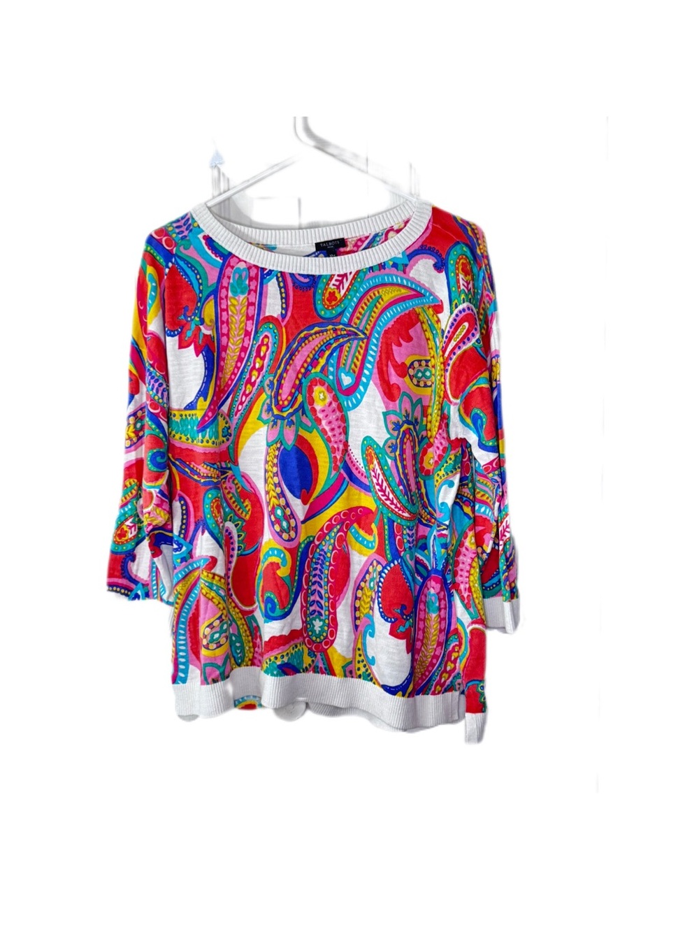 Talbots Multicolor Paisley Long-Sleeve Top - White Base